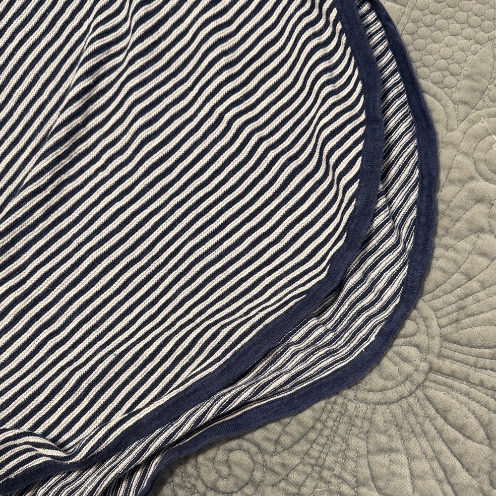 Eileen Fisher Navy and Gray Striped Organic Linen/Cotton Striped Sweater size L - Picture 10 of 11